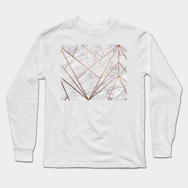 Rose geo designer marble Long Sleeve T-Shirt by marbleco